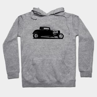 Classic American Thirties Hot Rod Car Silhouette Hoodie